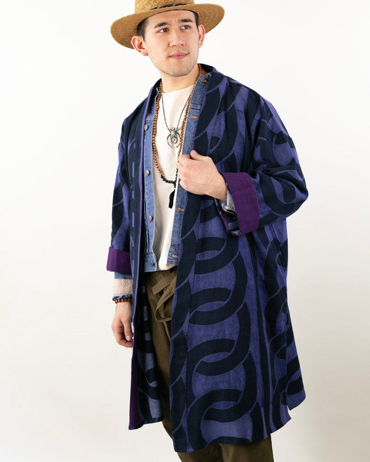 Wa-Modern Haori Robe, Indigo, Watsunagi