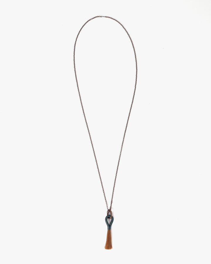 Boet Necklace, Horse Tassel, Peacock and Light Chestnut