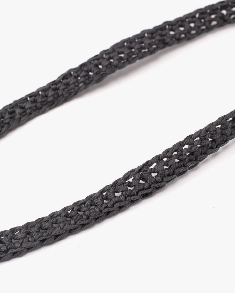 Boet Necklace, Crocheted Artichoke, Charcoal