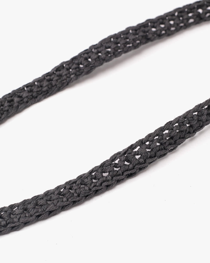 Boet Necklace, Crocheted Artichoke, Charcoal