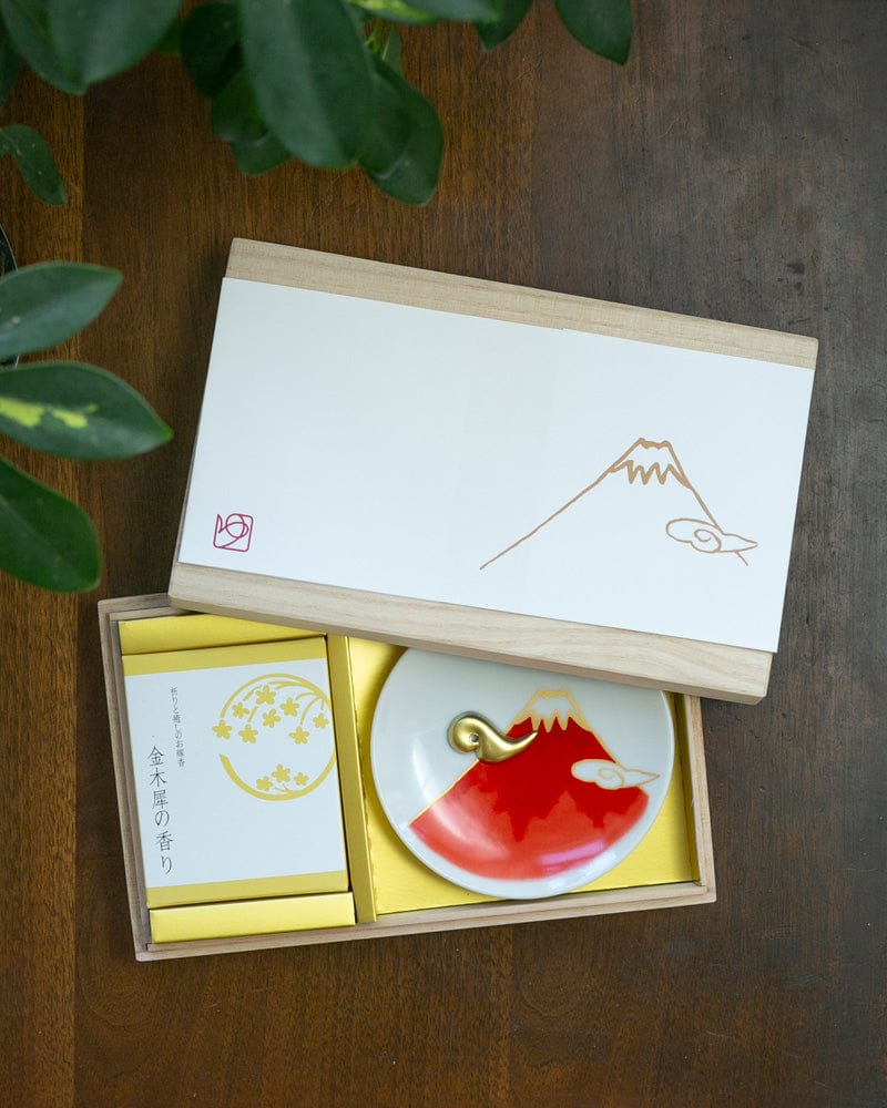 YOU YOU ANG Incense, Set with Red Incense Plate, Osmanthus