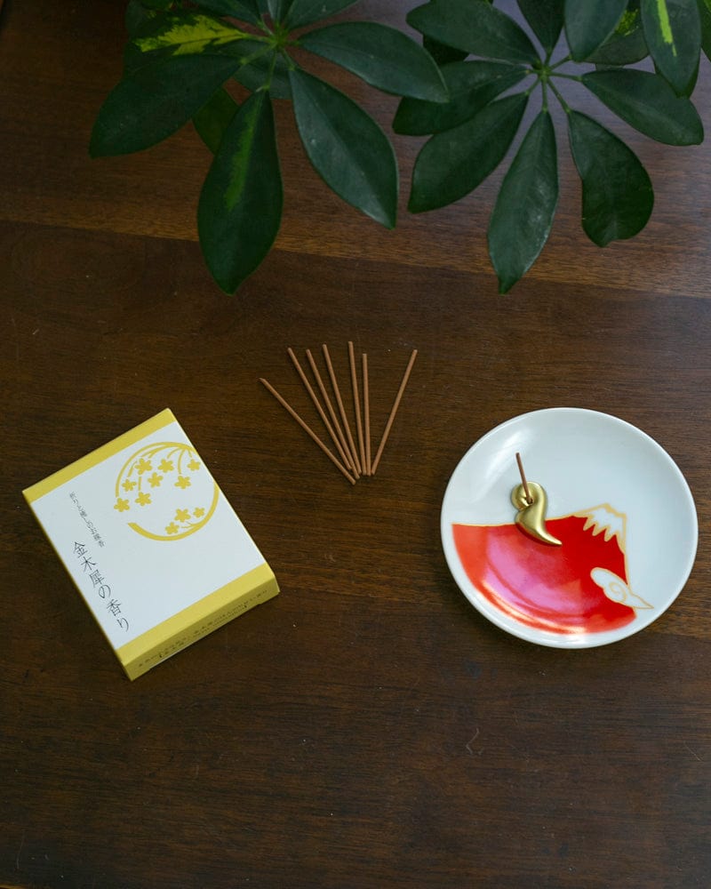 YOU YOU ANG Incense, Set with Red Incense Plate, Osmanthus