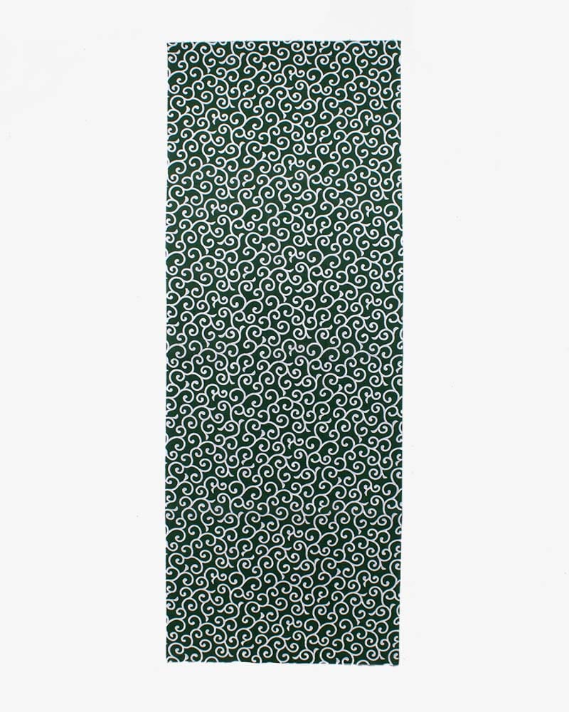 Tenugui, Classic, Komon, Green &amp; White Karakusa