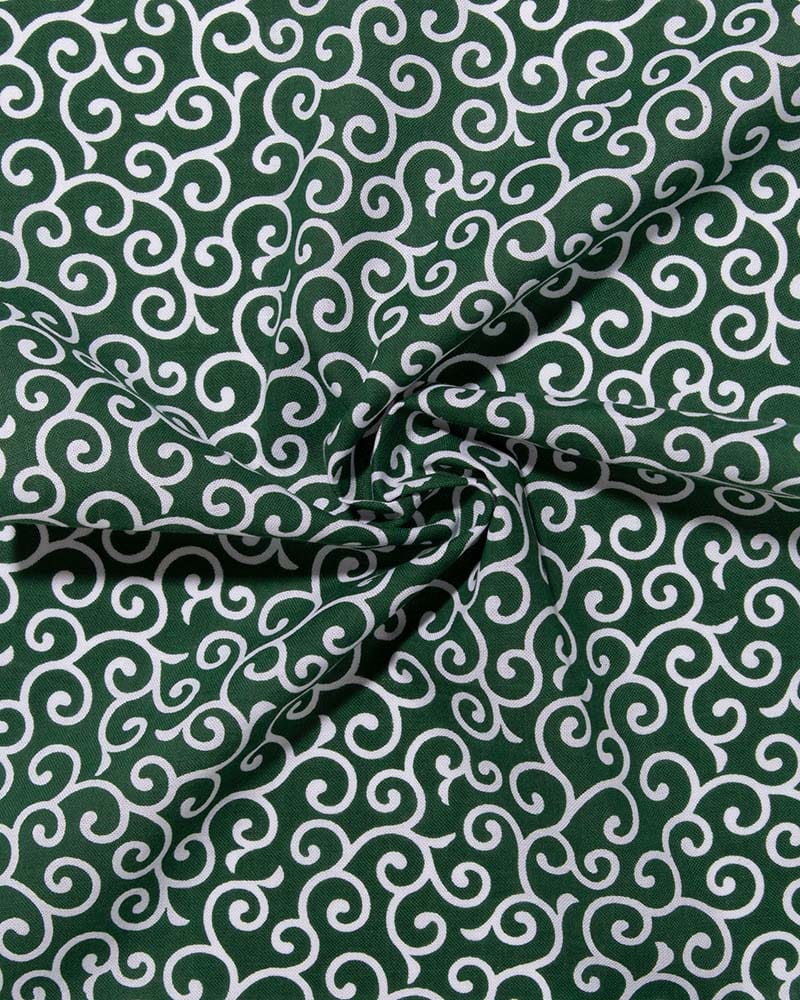 Tenugui, Classic, Komon, Green &amp; White Karakusa