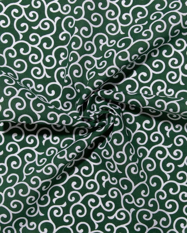 Tenugui, Classic, Komon, Green &amp; White Karakusa