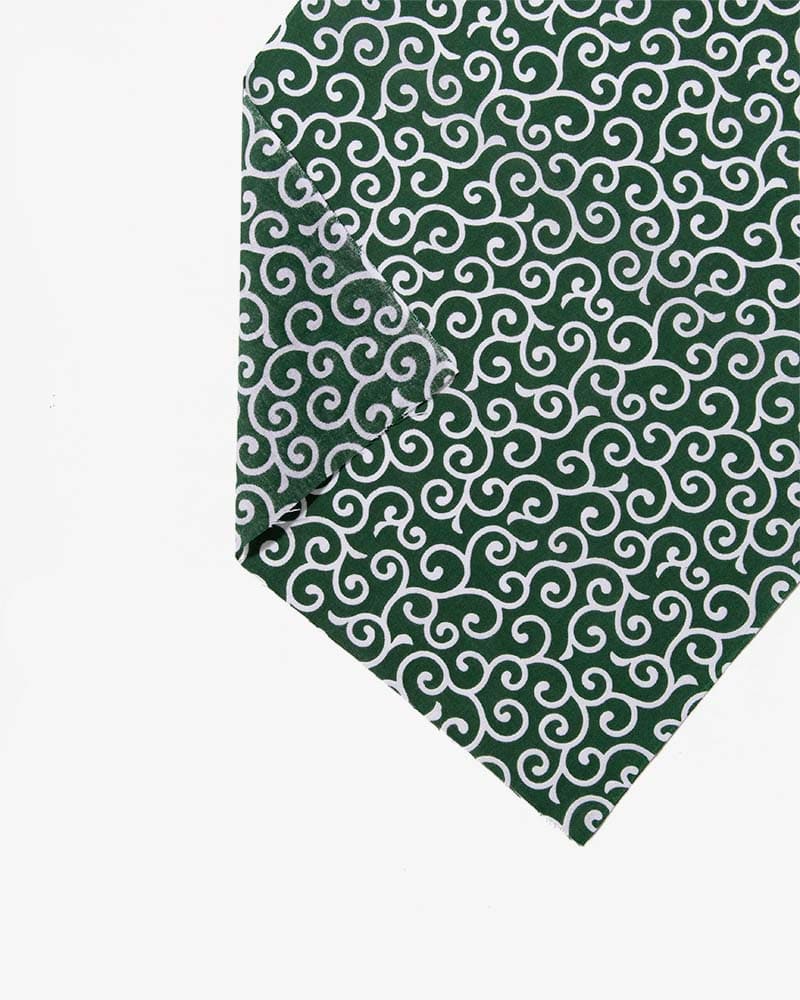 Tenugui, Classic, Komon, Green &amp; White Karakusa