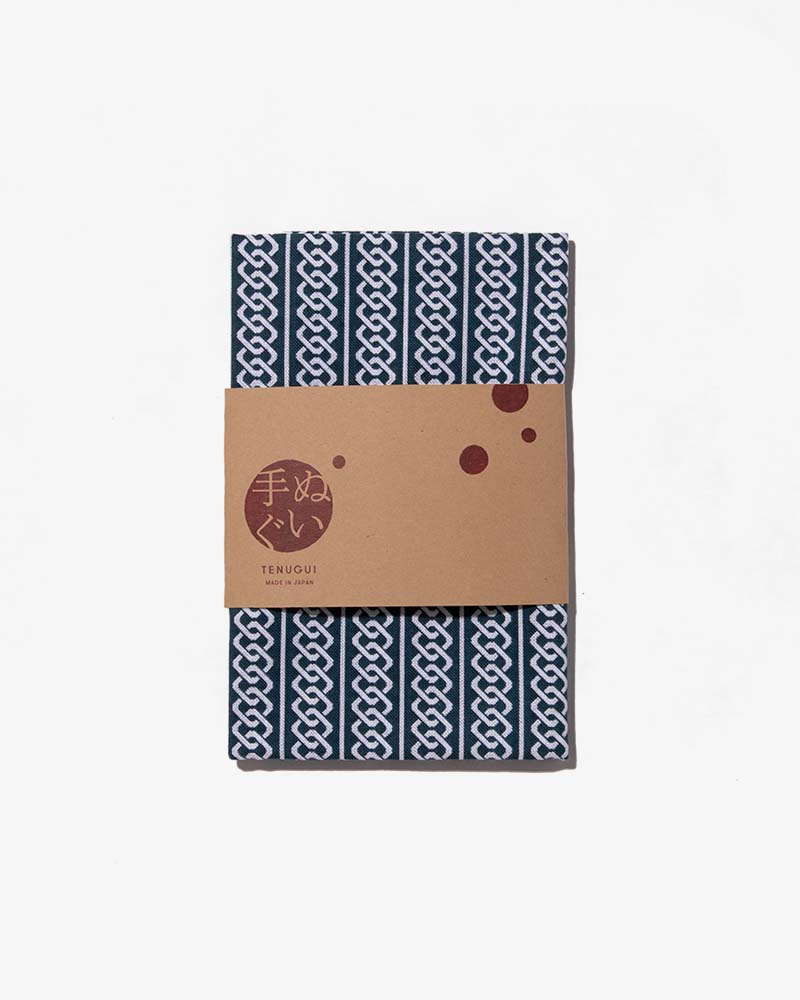 Tenugui, Classic, Komon, Teal Yoshiwara Shima