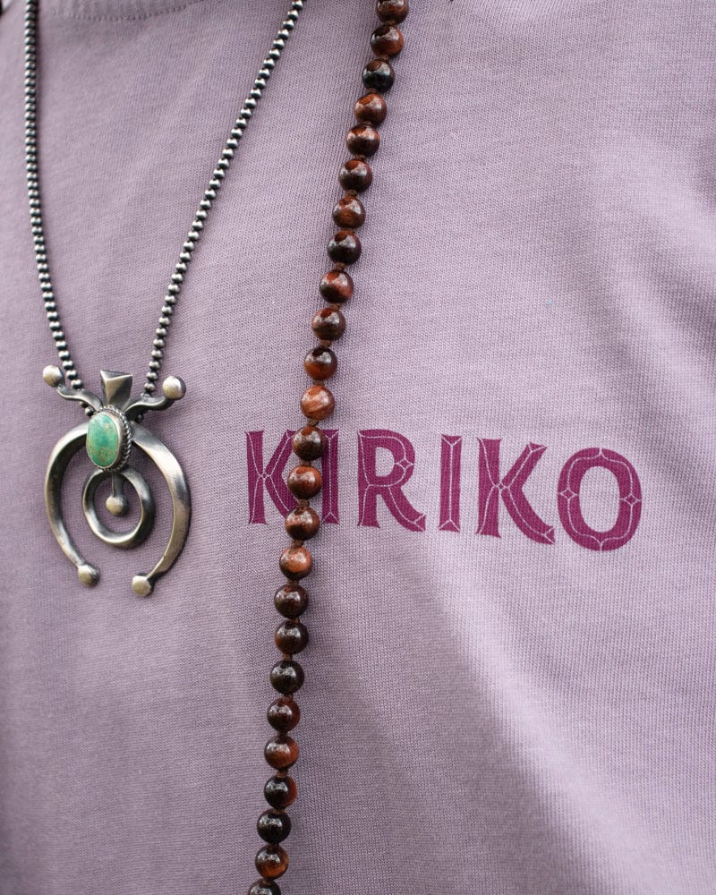 Kiriko Original Ainu Tee, Lavender with Eggplant, Grey, and Gold