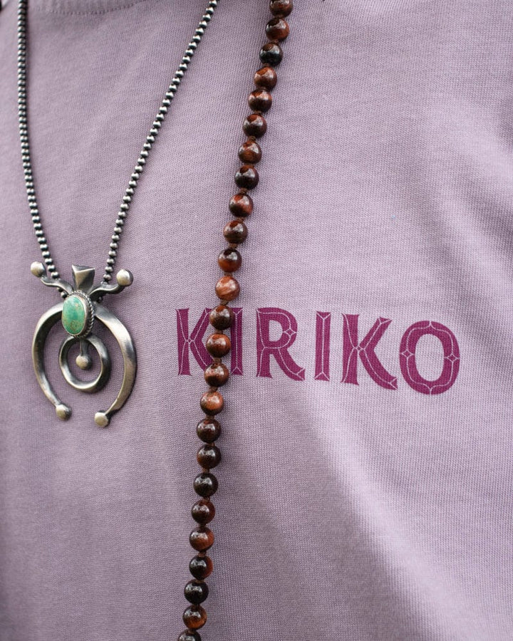 Kiriko Original Ainu Tee, Lavender with Eggplant, Grey, and Gold