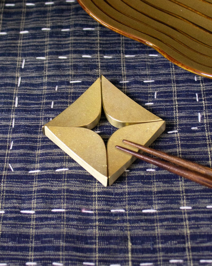 Futagami Brass Chopstick Rest, Twinkle, Set of Four