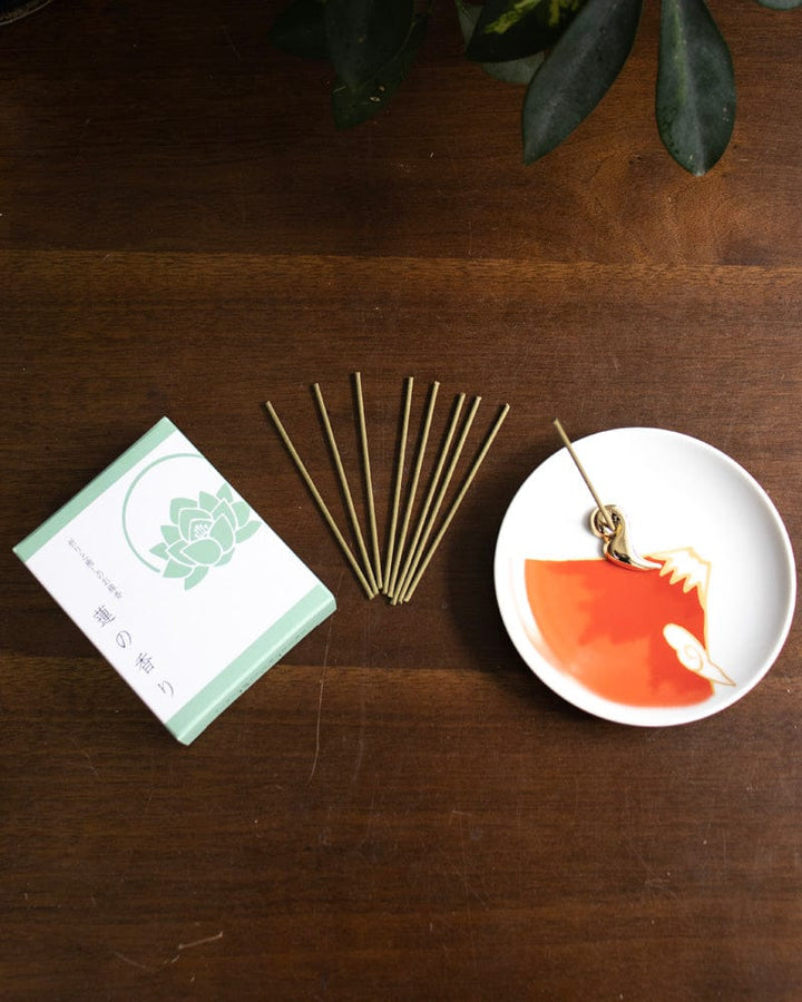 YOU YOU ANG Incense, Set with Red Incense Plate, Lotus