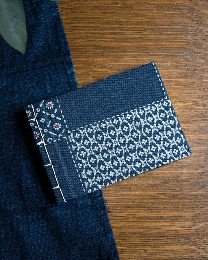 Kiriko x Artisaan Notebook, Small, Indigo Checkered Multi with Red
