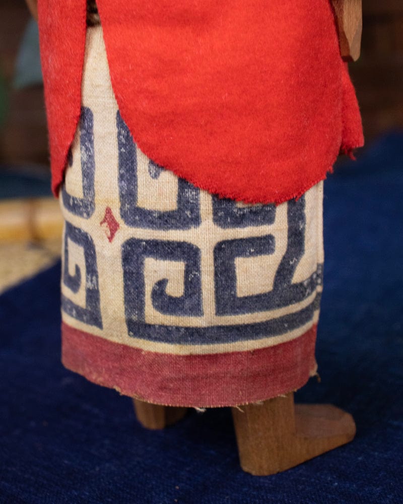 Ainu Doll Set, Man and Woman in Cloth Robes, 9" tall