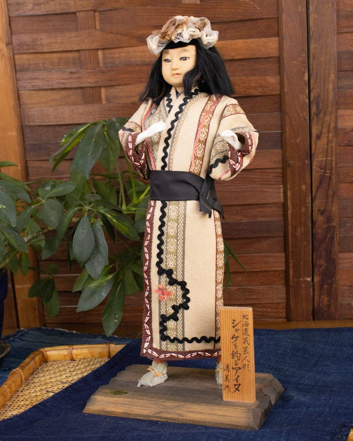 Ainu Doll, Woman with Cloth Robes, 15.5" tall