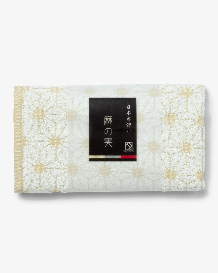 Fukuroya Face Towel, Light Tan Asanoha