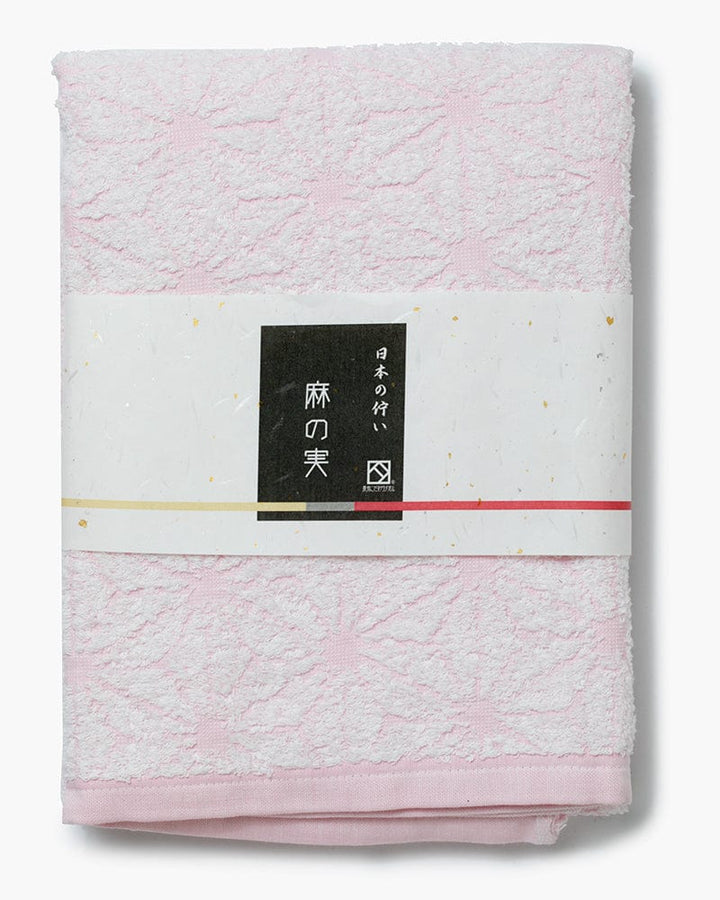Fukuroya Bath Towel, Cherry Blossom Pink Asanoha