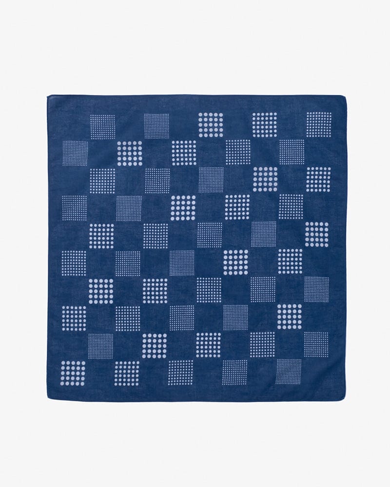Aizawa Lightweight Indigo Bandana, Ichimatsu Dots