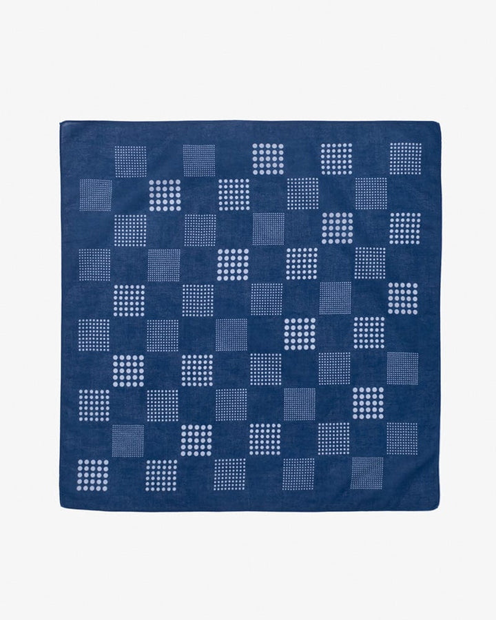 Aizawa Lightweight Indigo Bandana, Ichimatsu Dots
