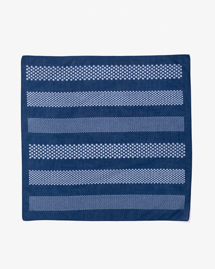 Aizawa Lightweight Indigo Bandana, Boarder and Multi-Dots
