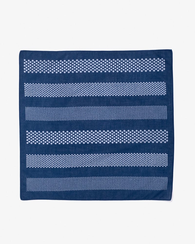 Aizawa Lightweight Indigo Bandana, Boarder and Multi-Dots