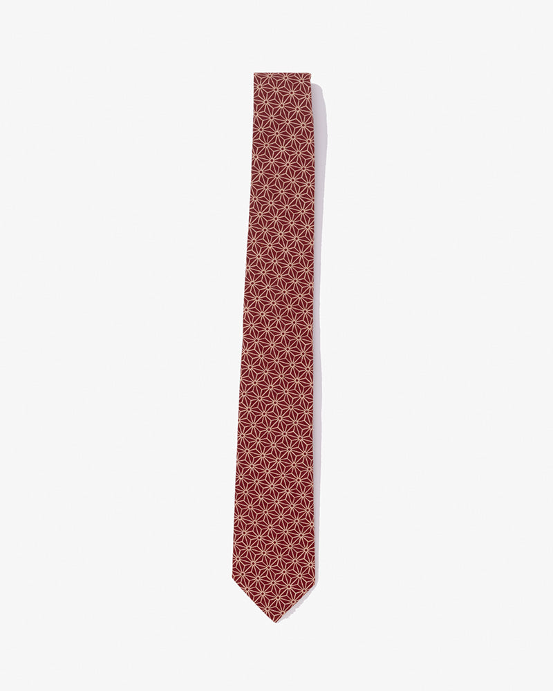 Kiriko Original Tie, Burgundy Asanoha