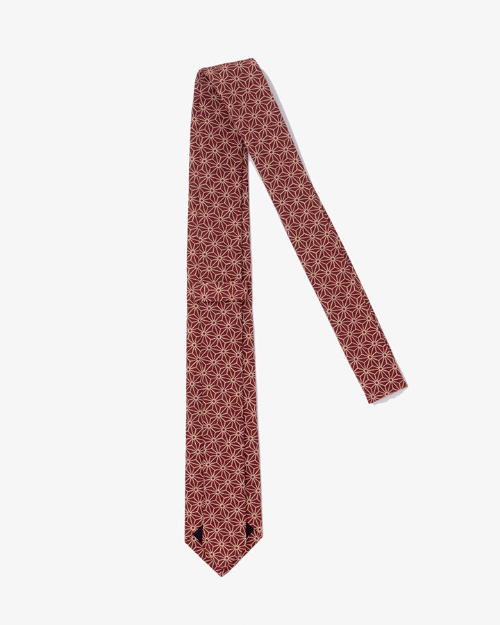 Kiriko Original Tie, Burgundy Asanoha