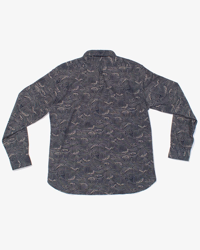 Kiriko Original Button-Up Shirt, Long Sleeve, Indigo Nami