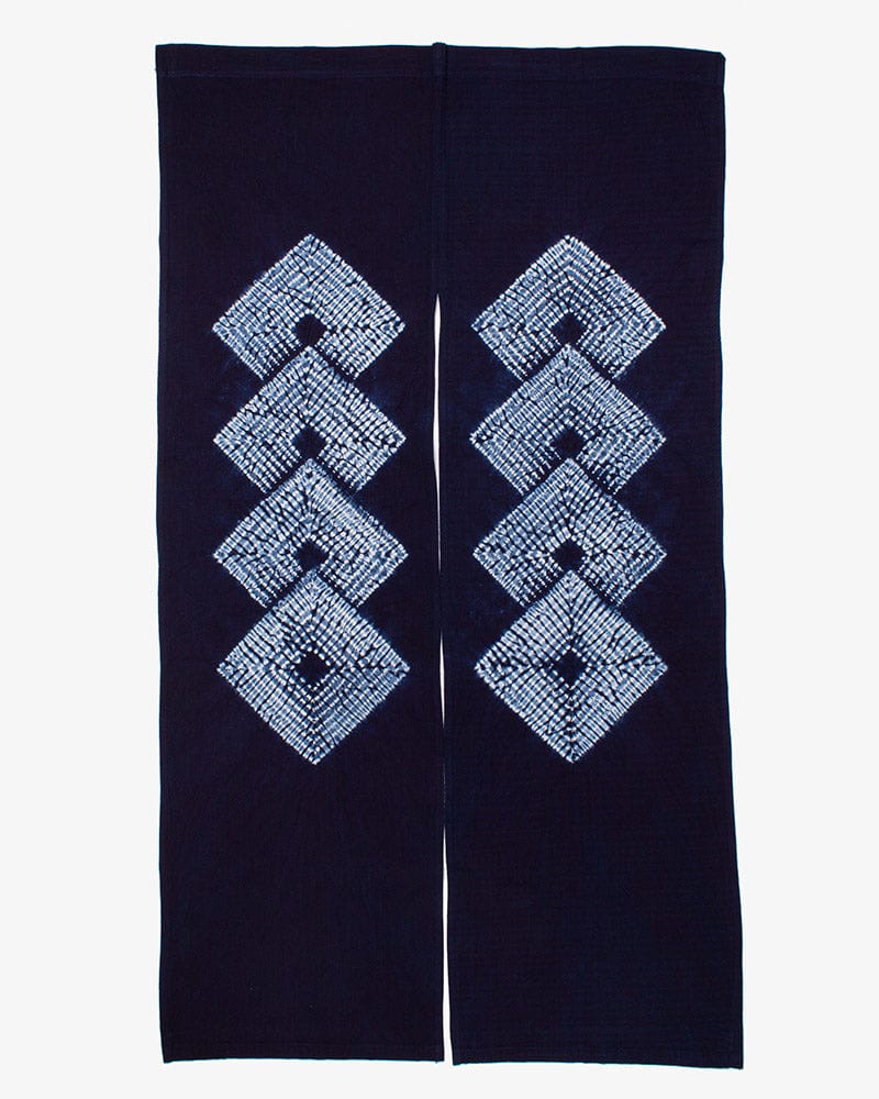 Noren, Indigo Shibori, Hishi Tsunagi