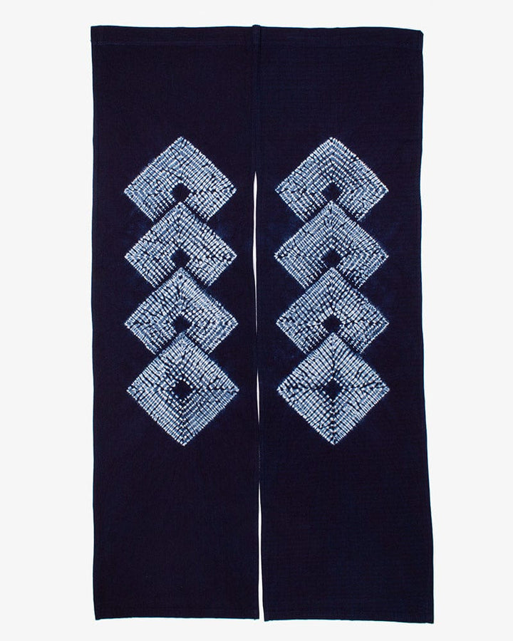 Noren, Indigo Shibori, Hishi Tsunagi