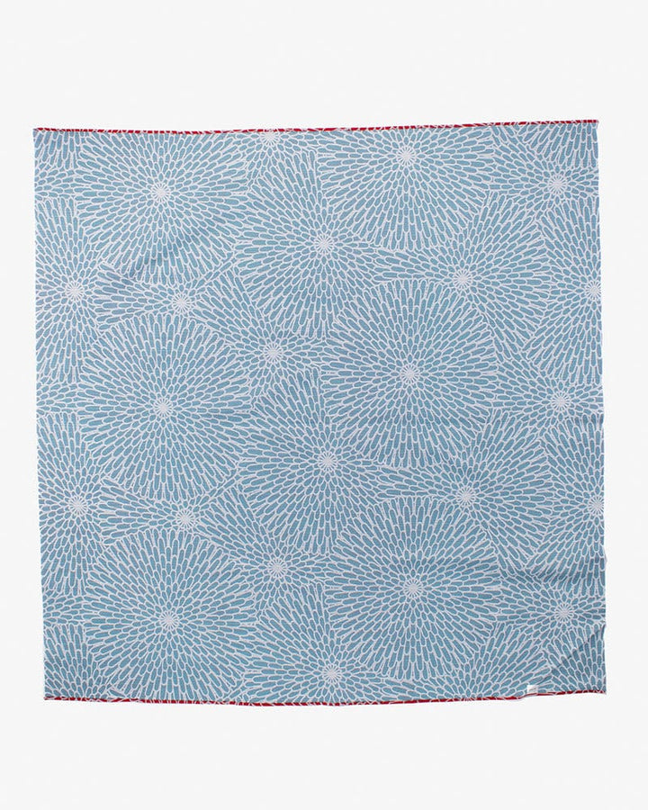 Modern Furoshiki, Musubi, Reversible, Isa Monyo, Kiku, Red and Sky Blue, 41" x 41"