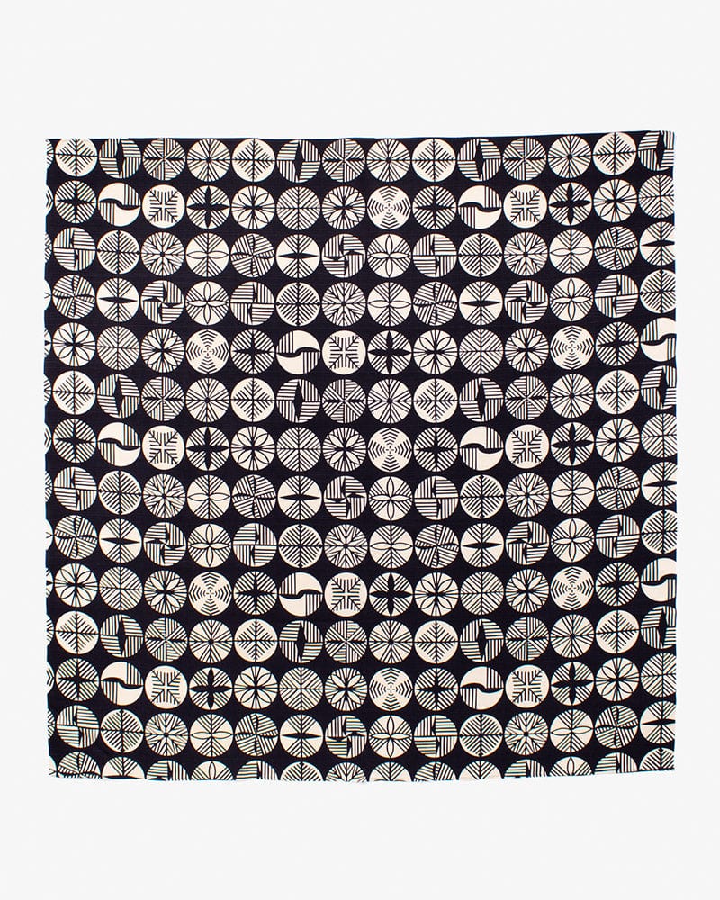 Modern Furoshiki, Musubi, Reversible, Isa Monyo, Pine, Navy and Red, 41" x 41"