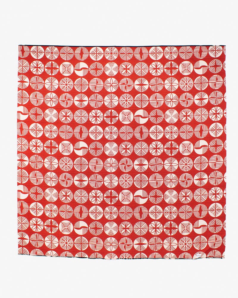 Modern Furoshiki, Musubi, Reversible, Isa Monyo, Pine, Navy and Red, 41" x 41"