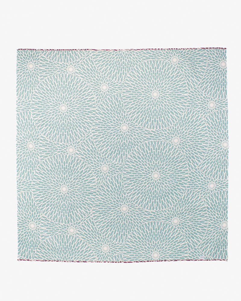 Modern Furoshiki, Musubi, Reversible, Isa Monyo, Kiku, Purple and Sky Blue, 41" x 41"