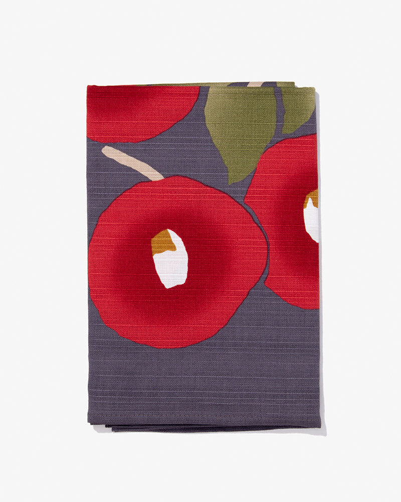 Modern Furoshiki, Musubi, Yumeji Takehisa, Tsubaki, Dark Gray, 35.5" x 35.5"