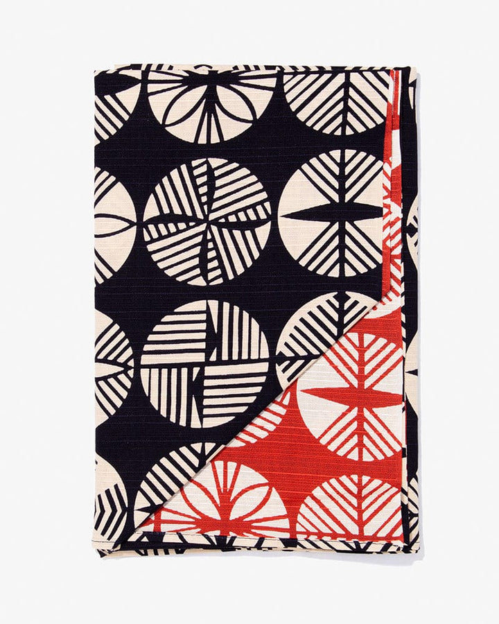 Modern Furoshiki, Musubi, Reversible, Isa Monyo, Pine, Navy and Red, 41" x 41"