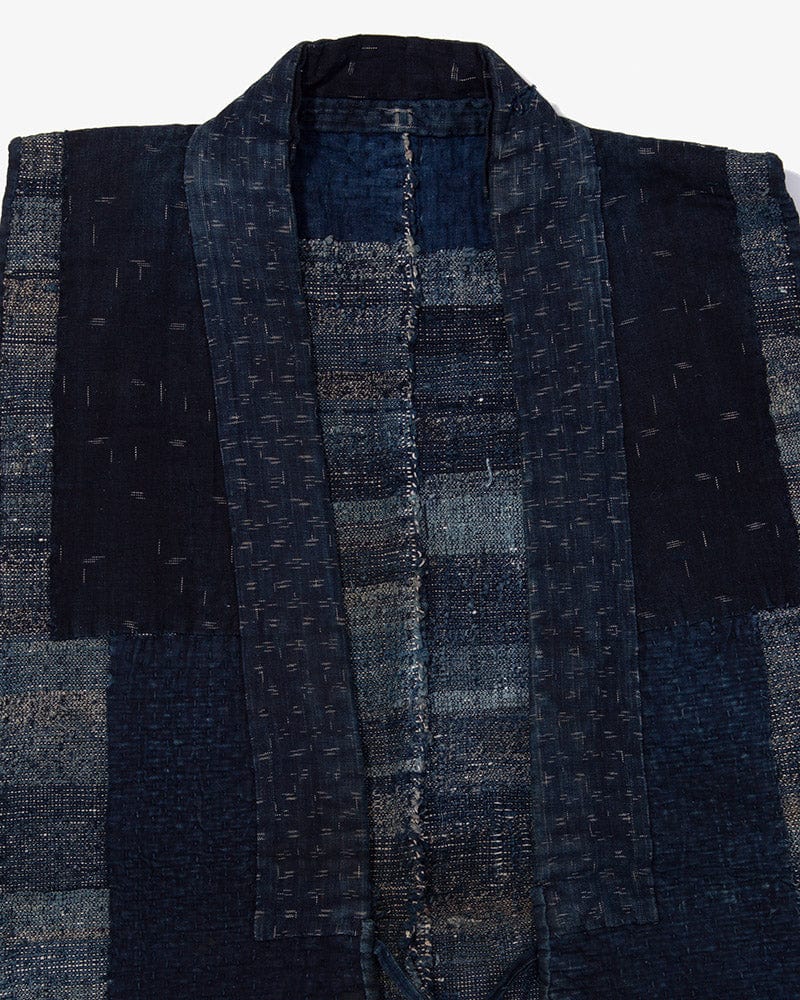 Vintage Noragi Vest, Reversible Boro, Indigo Sakiori and Kogin Sashiko Vest