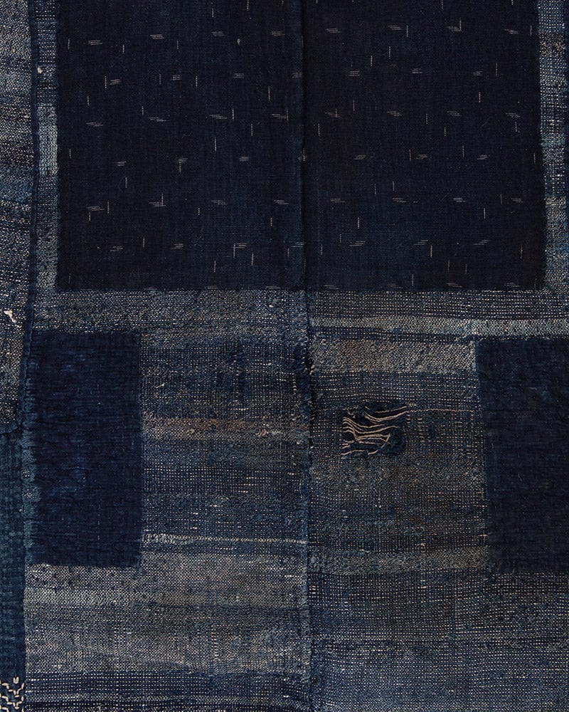 Vintage Noragi Vest, Reversible Boro, Indigo Sakiori and Kogin Sashiko Vest