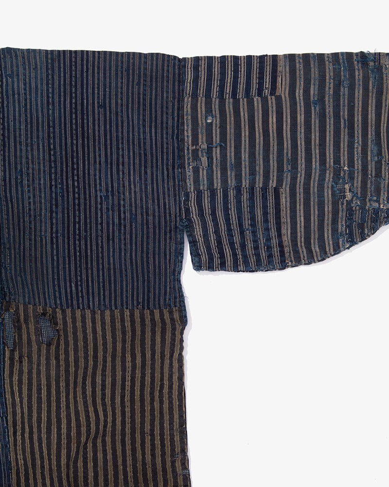 Vintage Noragi Jacket, Reversible Boro, Fully Sashiko Stiched, Patched Shima