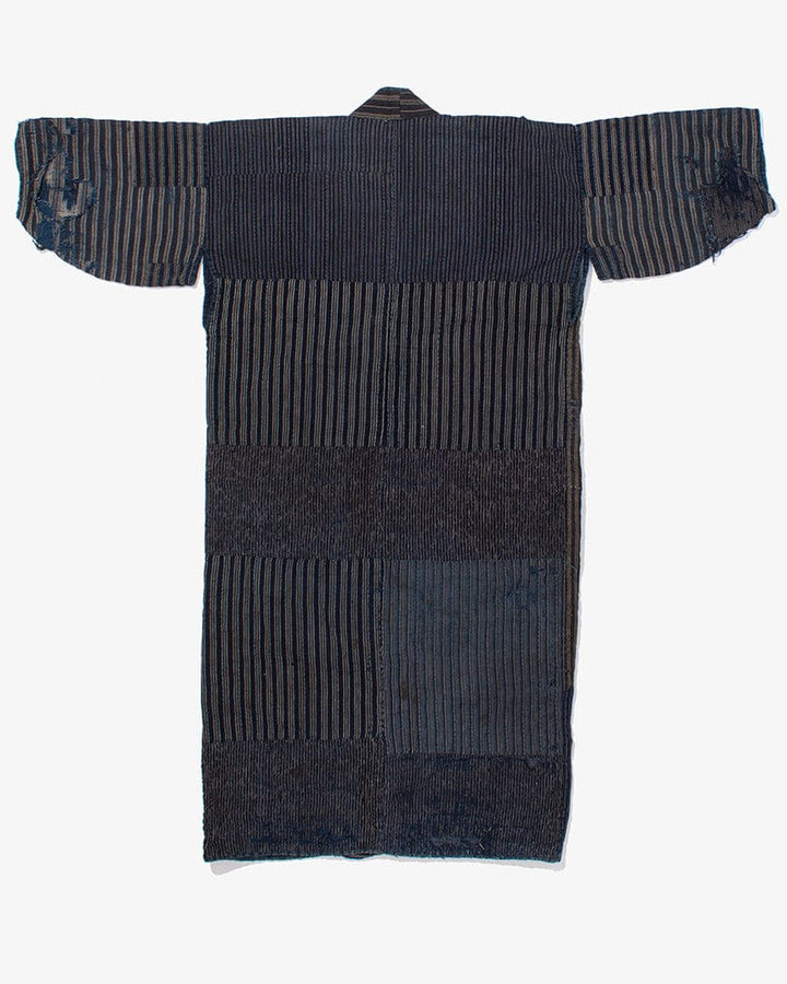 Vintage Noragi Jacket, Reversible Boro, Fully Sashiko Stiched, Patched Shima