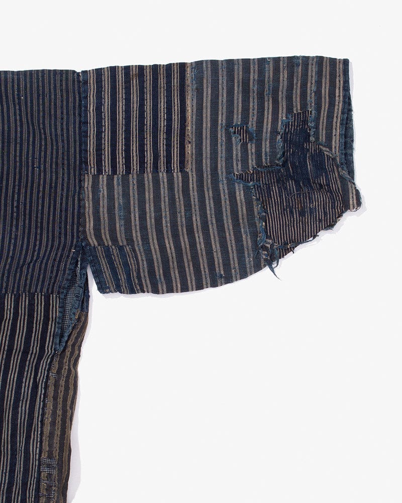 Vintage Noragi Jacket, Reversible Boro, Fully Sashiko Stiched, Patched Shima