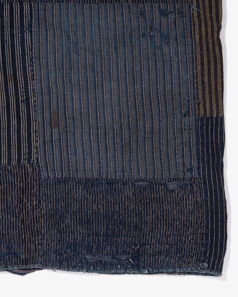 Vintage Noragi Jacket, Reversible Boro, Fully Sashiko Stiched, Patched Shima