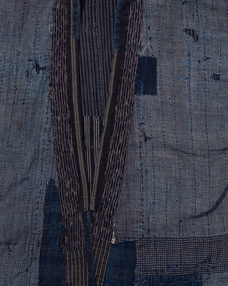 Vintage Noragi Jacket, Reversible Boro, Fully Sashiko Stiched, Patched Shima