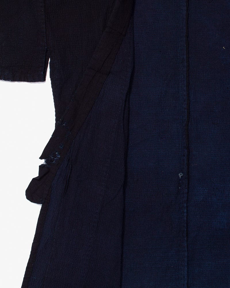 Vintage Noragi Jacket, Reversible Boro, Fully Sashiko Stitched Dark Indigo and Black