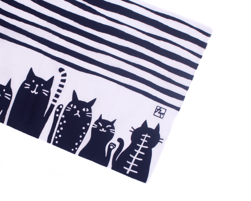 Tenugui, Chusen-Zome, Purple Shima Neko