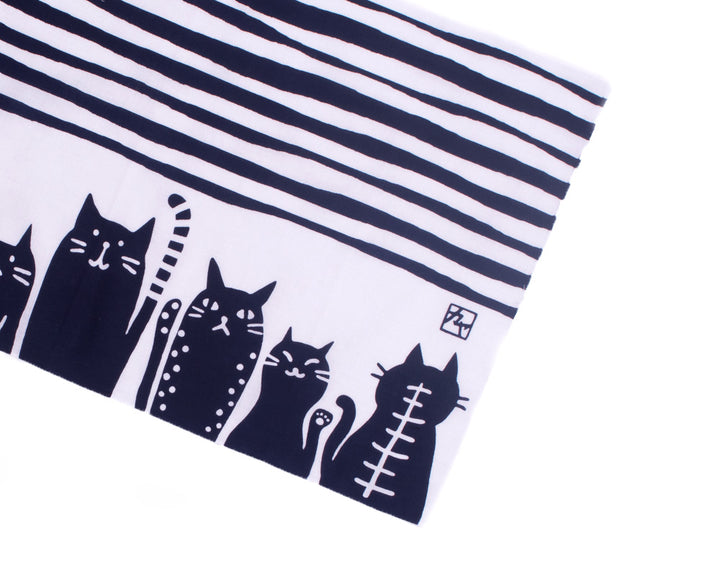 Tenugui, Chusen-Zome, Purple Shima Neko