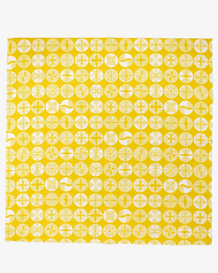 Modern Furoshiki, Musubi, Reversible, Isa Monyo, Pine, Yellow and Grey, 41" x 41"