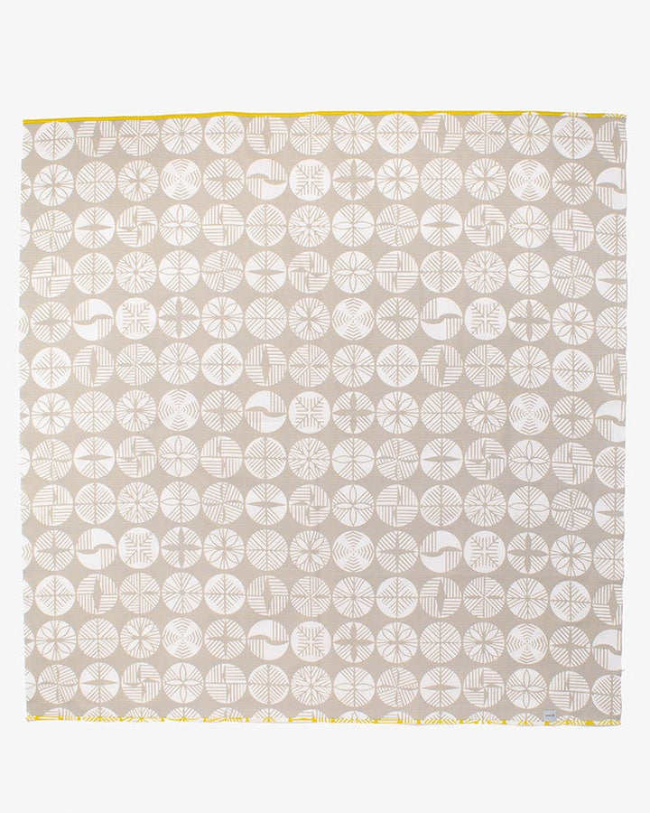 Modern Furoshiki, Musubi, Reversible, Isa Monyo, Pine, Yellow and Grey, 41" x 41"