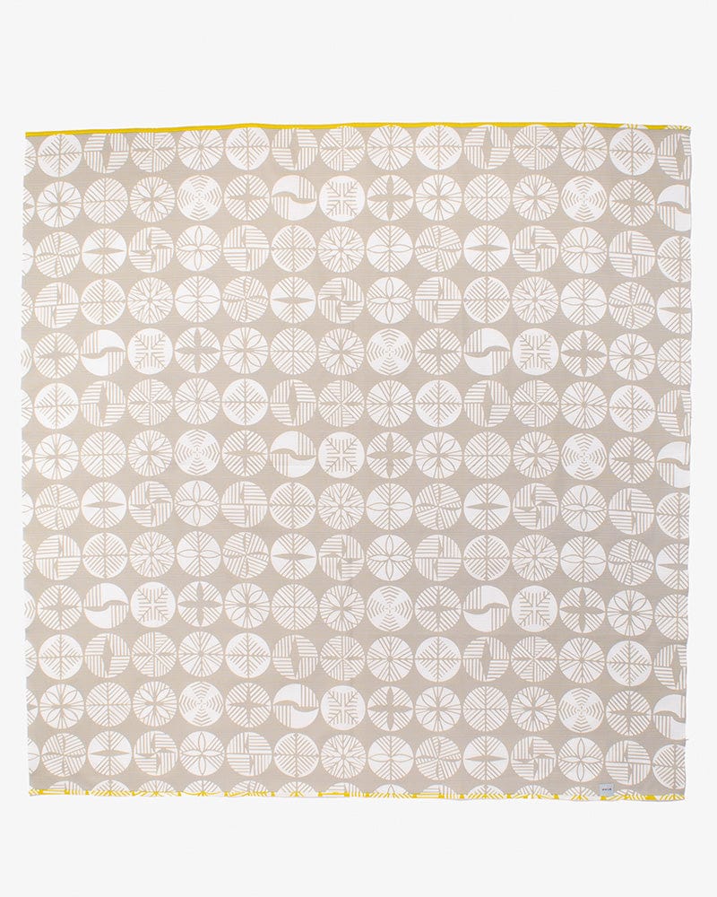 Modern Furoshiki, Musubi, Reversible, Isa Monyo, Pine, Yellow and Grey, 41" x 41"
