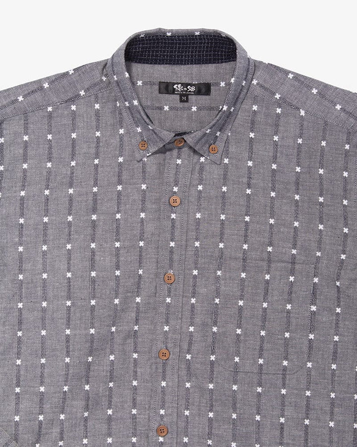 ToK Shirt, Long Sleeve Button-Up, Grey with White &
