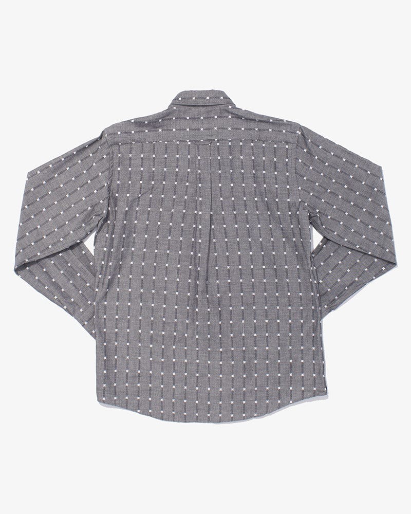 ToK Shirt, Long Sleeve Button-Up, Grey with White &